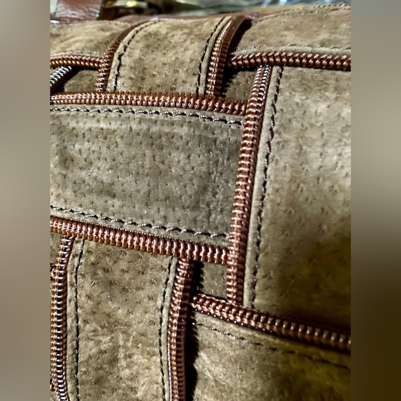 🔥KI - KE Leather Suede Zipper Accent Italian Satchel Bag🔥 NEW - Picture 4 of 14